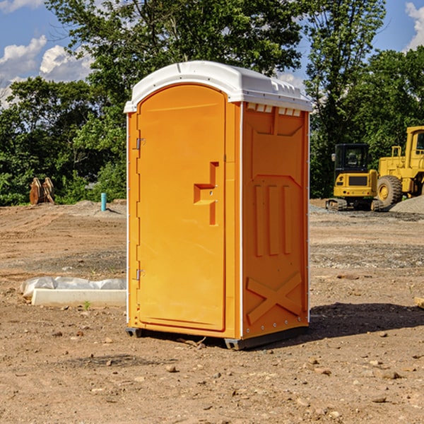 how often are the portable restrooms cleaned and serviced during a rental period in Potter NE